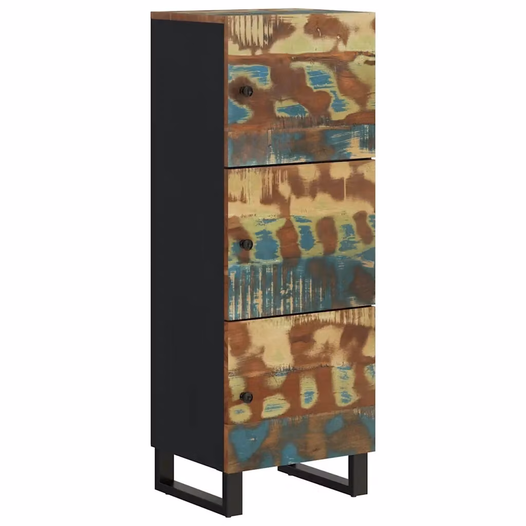Credenza in stile industriale vidaXL con 3 ante in legno massello e metallo multicolore L/P/H: 40 x 33 x 110 cm – 2