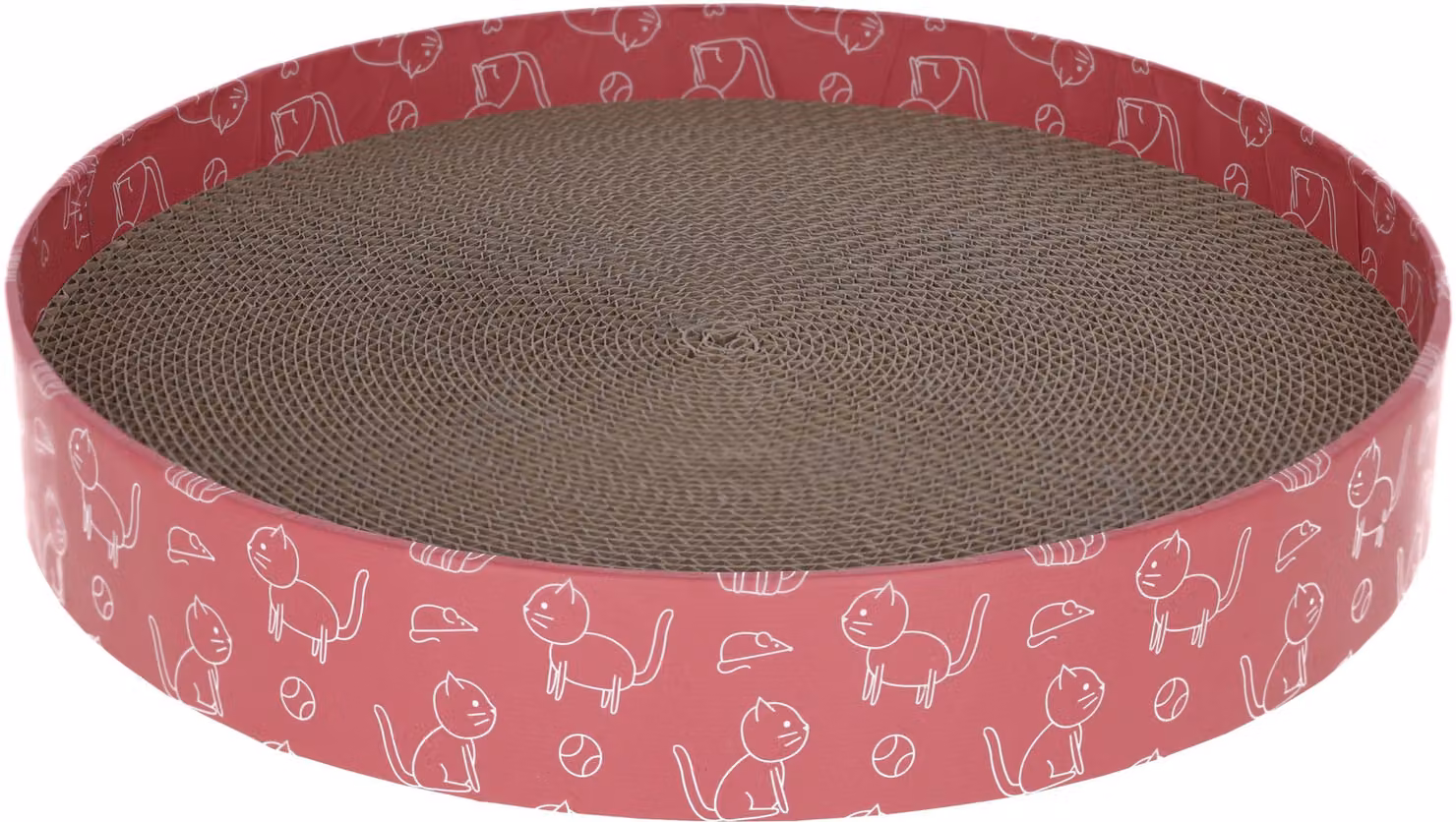 Kerbl Katzenkratzbett Circle aus Pappe (Katzenbett, pink, ¯34cm) 84441