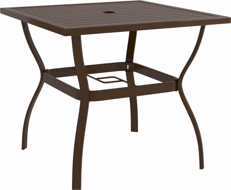 The Living Store tavolo da giardino marrone 81,5x81,5x72 cm in acciaio