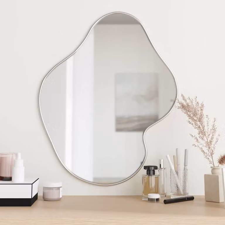 Specchio da parete rettangolare minimalista vidaXL Argento L: 60 cm, H: 50 cm