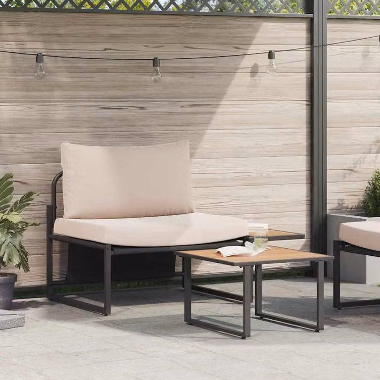 Maison Exclusive - Set di divani da giardino, 2 pezzi, color taupe, in acciaio