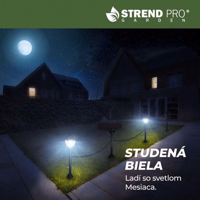 Lampada Strend Pro Garden, catena, recinzione da giardino, 2x lampada solare, 1x LED, 16,5x16,5x71,5 cm