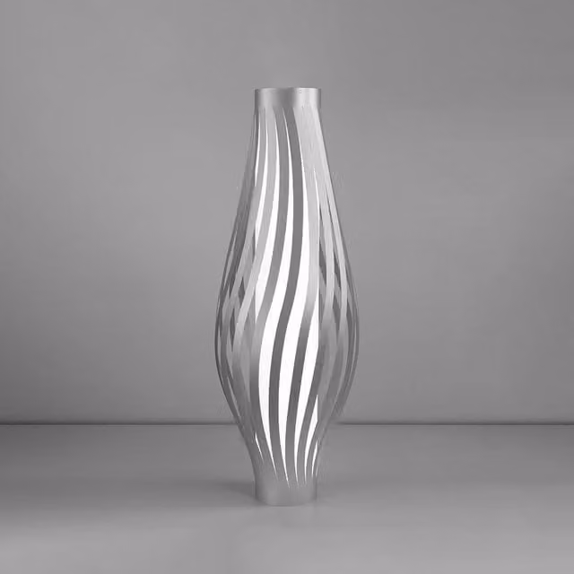 Lampada da terra Totem Dama Helios Linea Zero in Polilux Silver Made in Italy