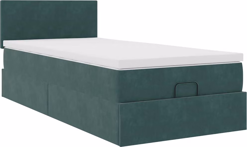 Struttura Letto Pouf con Materasso 80x200 cm Velluto