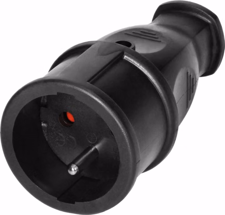 orno-logistic | Presa Da Officina OR-AE-13258 - Nera - 2P+Z - 16A - Impugnatura Ergonomica - IP20