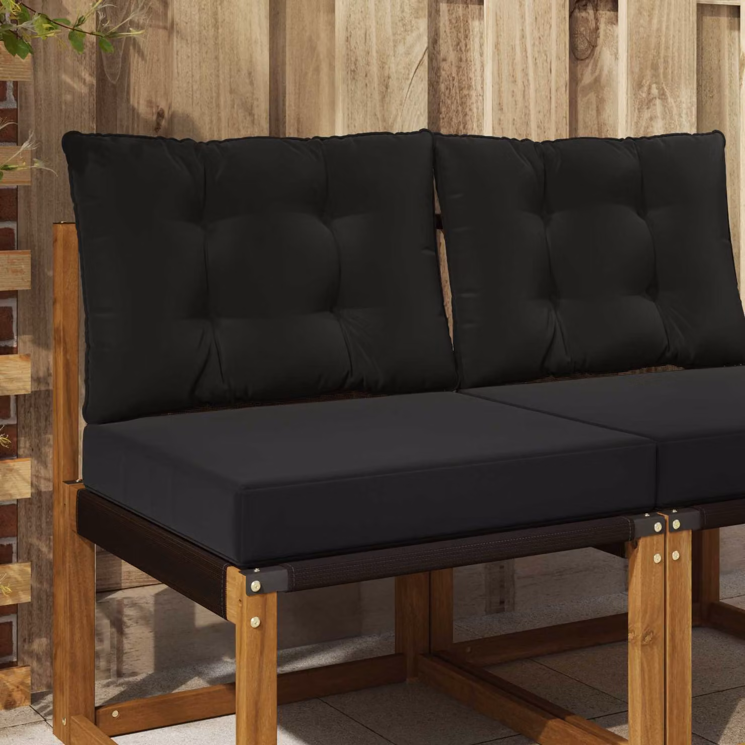 vidaXL Cuscino per divano da esterno Poliestere Nero 60 x 50,5 cm