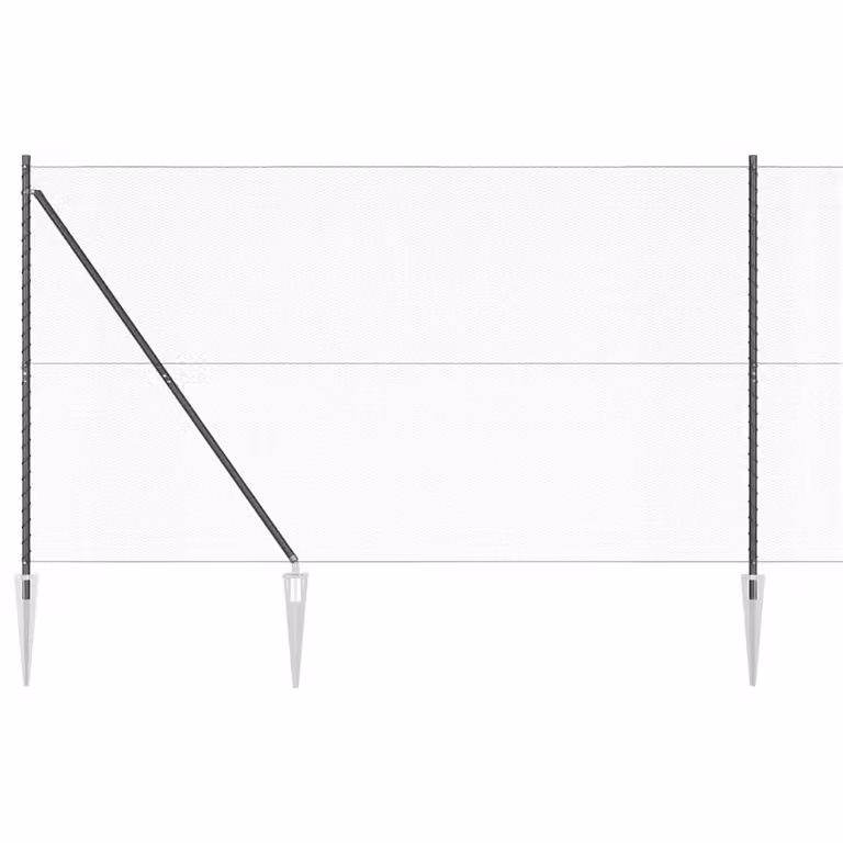 Recinzione esagonale con pali vidaXL in acciaio rivestito in PVC, Grigio, L: 25 m, H: 1,6 m