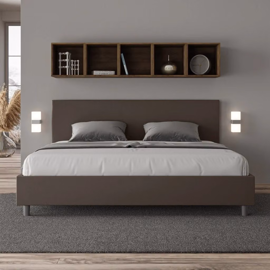 Letto Matrimoniale Moderno Giordanoshop con Contenitore e Base Lift Up Beige L: 222 cm, P: 106 cm, H: 215 cm – 2