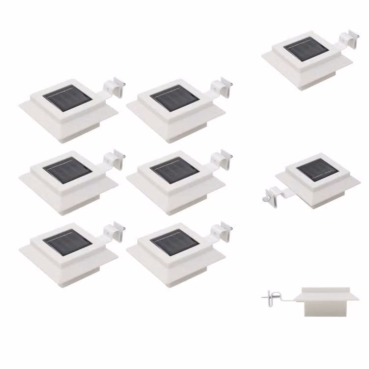 vidaXL Luci solari da esterno 6 pezzi LED quadrati 12 cm bianco - Illuminazione da esterno