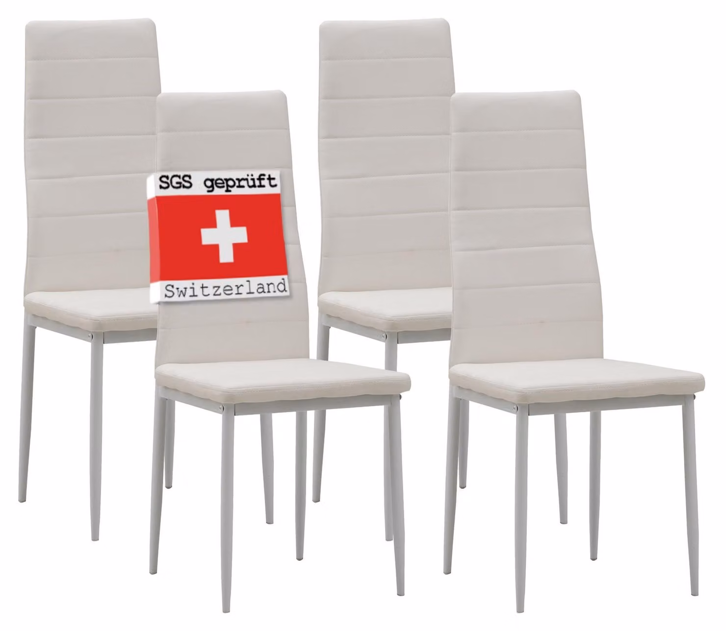 Albatros sedie per sala da pranzo MILANO set di 4, bianco - sedia imbottita con rivestimento in Pelle finta, design moderno ed elegante per il tavolo da pranzo sedia da cucina o da sala da pranzo con elevata capacità di carico fino a 110kg