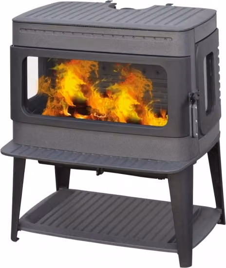 EEK A Stufa in ghisa di design Plamen Authentic 50, alimentazione aria esterna 12kW
