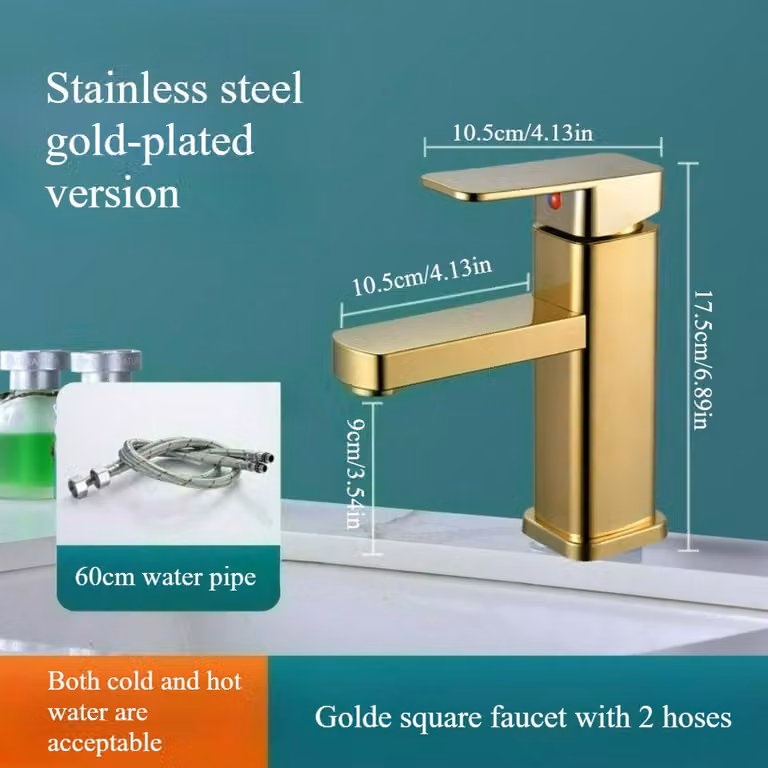 Rubinetto da bagno, rubinetto da bagno Golden, miscelatore ad alta pressione da bagno, rubinetto da lavabo miscelatore monocomando da bagno, rubinetti da lavabo