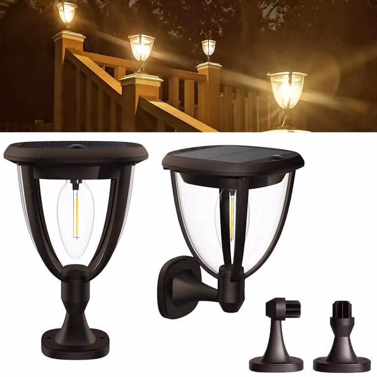 Confezione da 2 lampade solari, 200 lumen, grado di protezione IP65, luce bianco caldo
