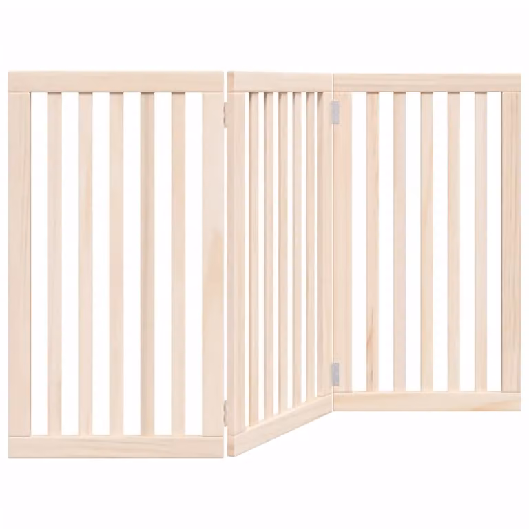 Cancelletto per cani pieghevole a 3 pannelli 150 cm in legno di pioppo