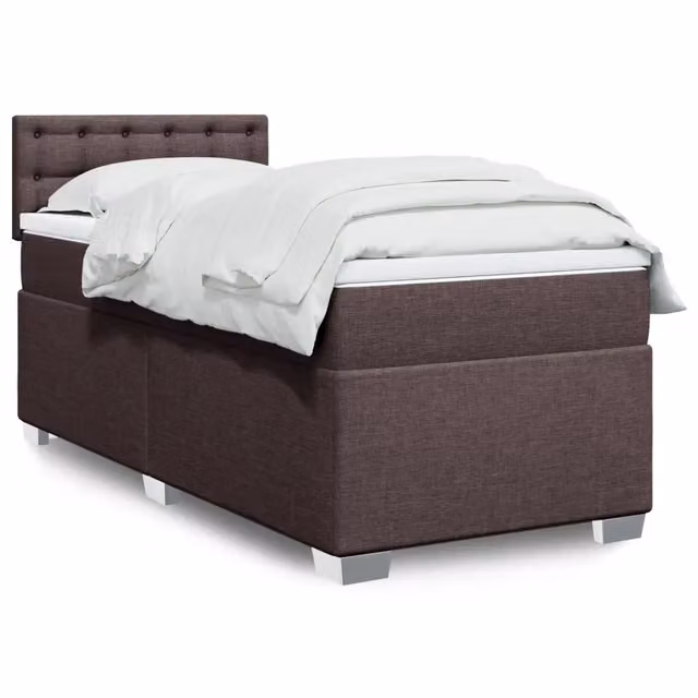Letto Ibrido vidaXL con Giroletto a Molle e Materasso, Marrone e Bianco, L 80 cm x P 200 cm
