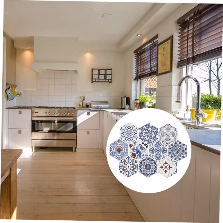 10 adesivi esagonali impermeabili per pavimenti e pareti, ideali per cucina e bagno