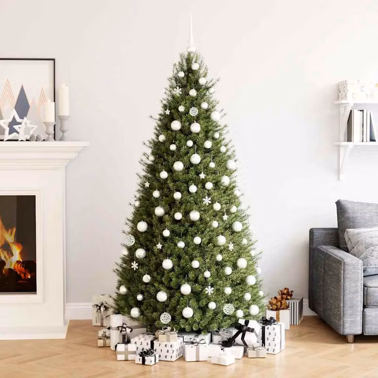 vidaXL Set di Decorazioni Natalizie Bianche con Fiocchi di Neve e Stelle in Polistirene, 111 Pezzi