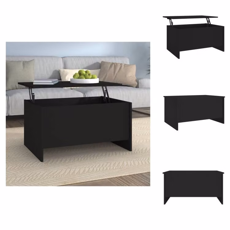 vidaXL Tavolino nero 80x55,5x41,5 cm in legno - Tavolini da caffè