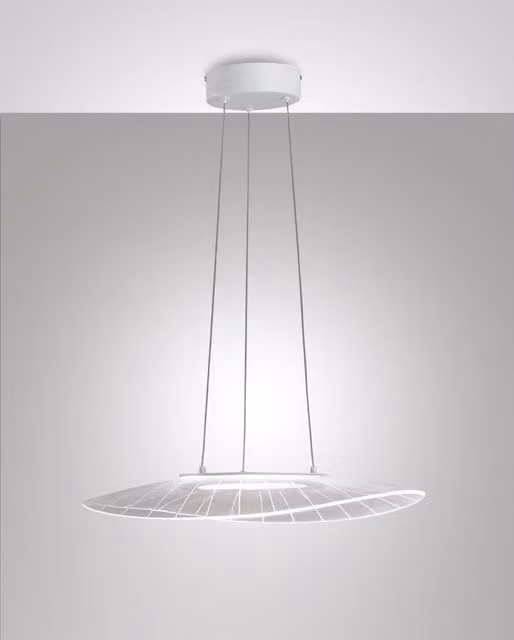 Lampada a Sospensione Fabas Vela Bianca con LED Dimmerabile e Altezza Regolabile in Metallo e Plastica Trasparente – 2