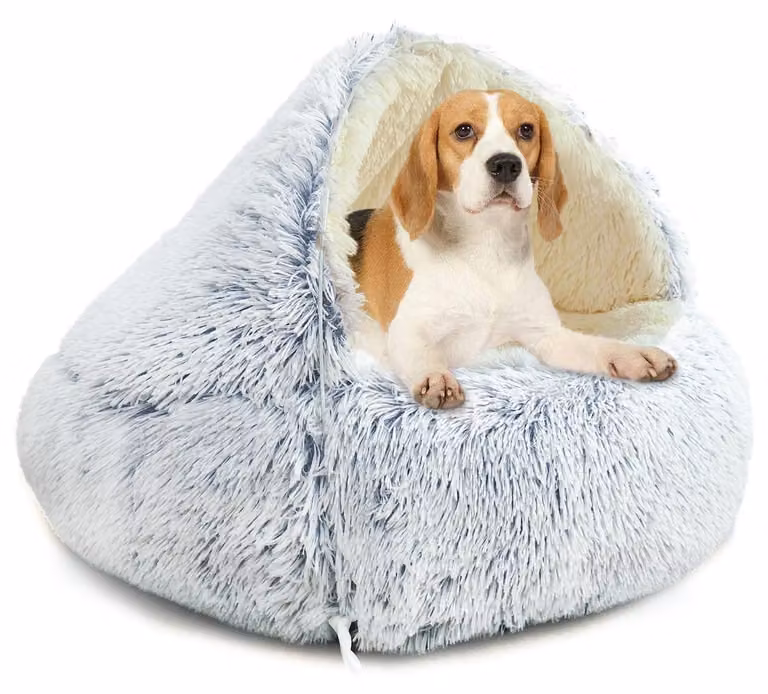 Cuccia per cani con cappuccio, 60 cm, confortevole, lavabile, adatta a animali domestici di peso inferiore a 10 kg