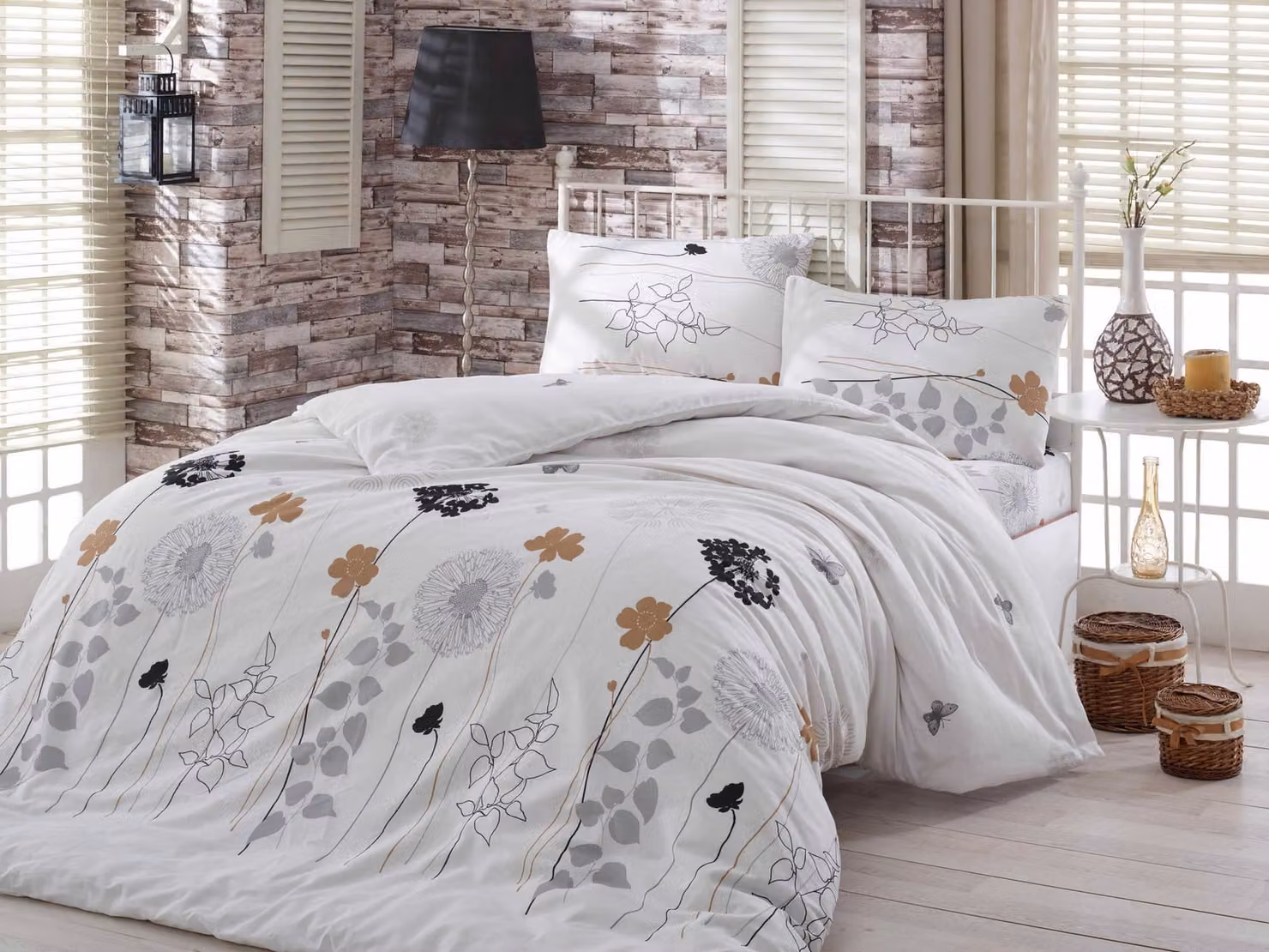 L'Essentiel Linge de Maison, Begonvilla- EPJ1311, Bianco, Copriletti, 65% cotone / 35% poliestere
