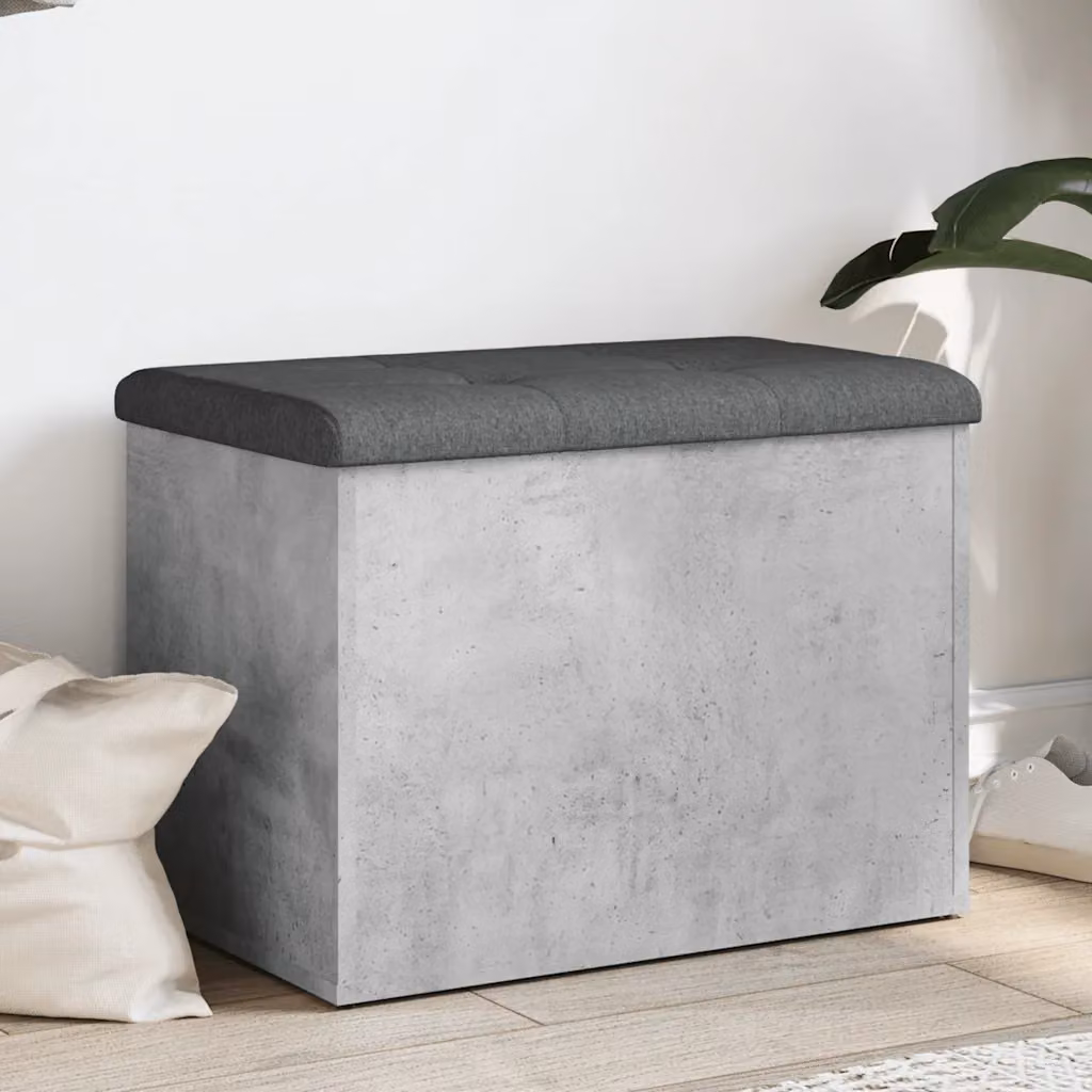 vidaXL Panca Porta Scarpe Moderna Grigia in Legno e MDF per Soggiorno o Ingresso L/P/H: 62 x 42 x 45 cm