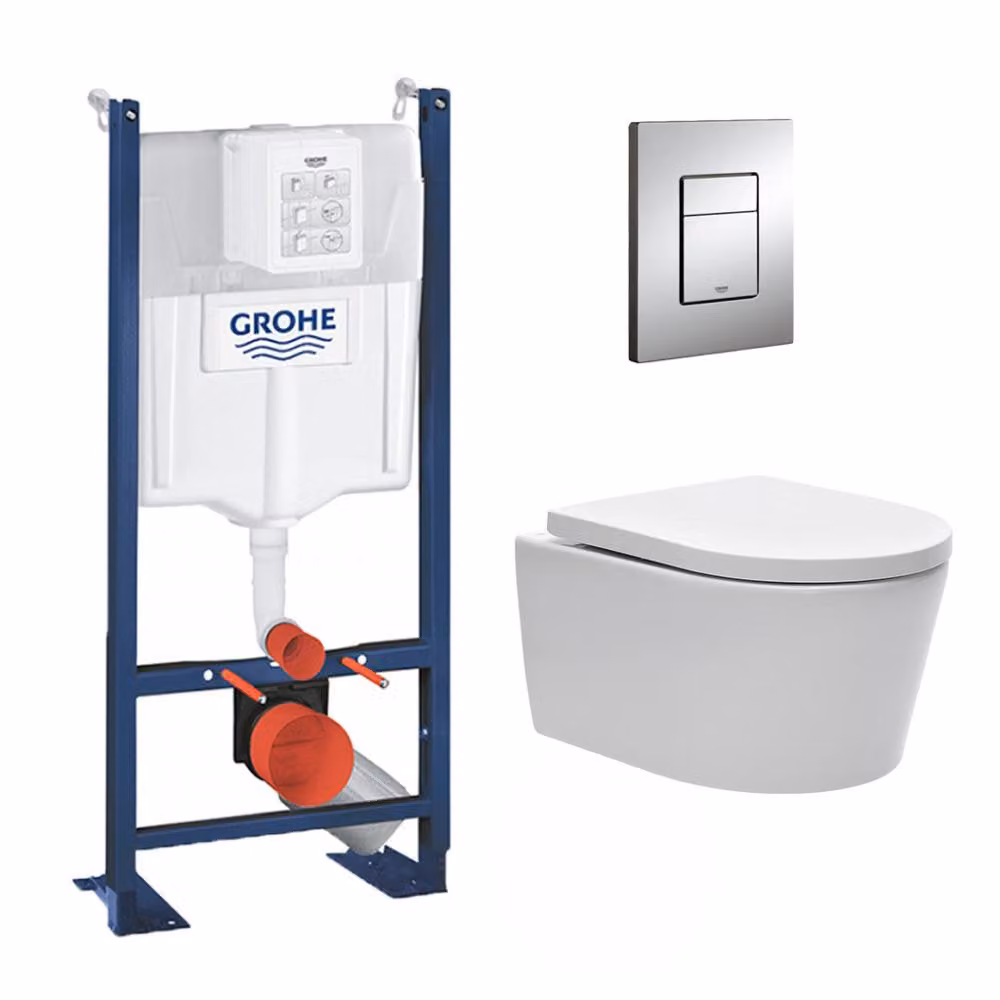 Set WC a pavimento con WC SAT senza brida