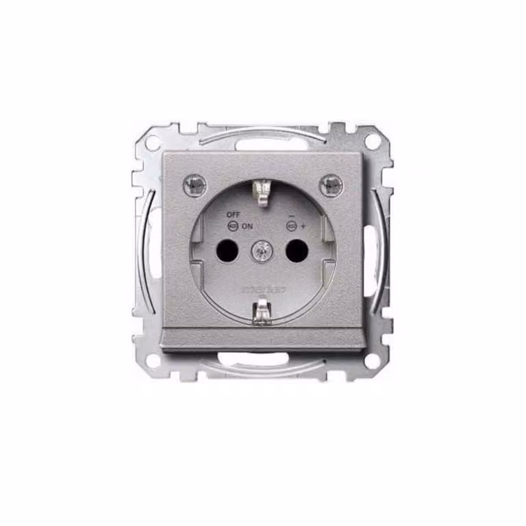 Merten MEG2304-0460 Steckdose CEE 7/3 Aluminium (MEG2304-0460)