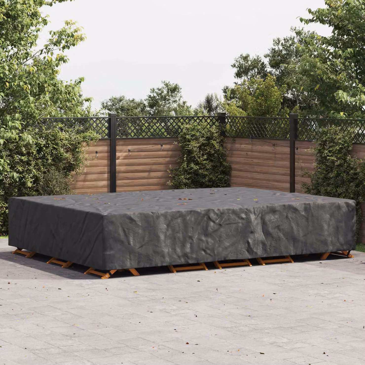 Copertura per mobili vidaXL impermeabile, colore nero, L: 350 cm, P: 260 cm, H: 90 cm