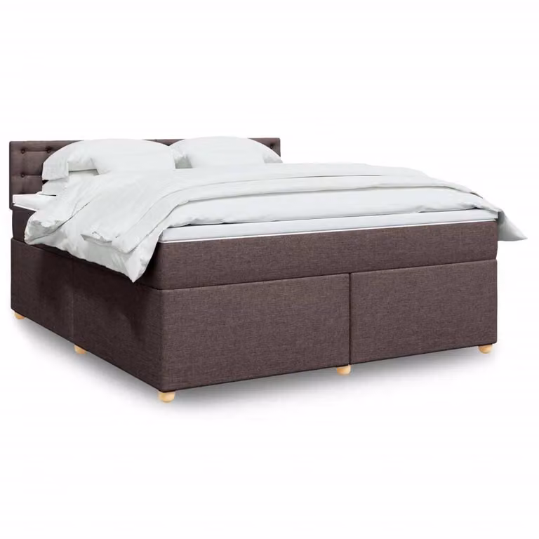 Maison Exclusive - Letto boxspring con materasso, marrone scuro, 180x200 cm, rivestimento in tessuto