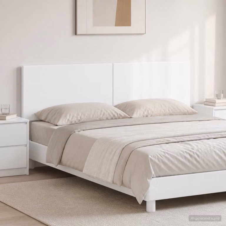 Testiera da muro moderna vidaXL BREDA in legno ingegnerizzato bianco con design a righe L: 180,5 cm, P: 3 cm, H: 50 cm