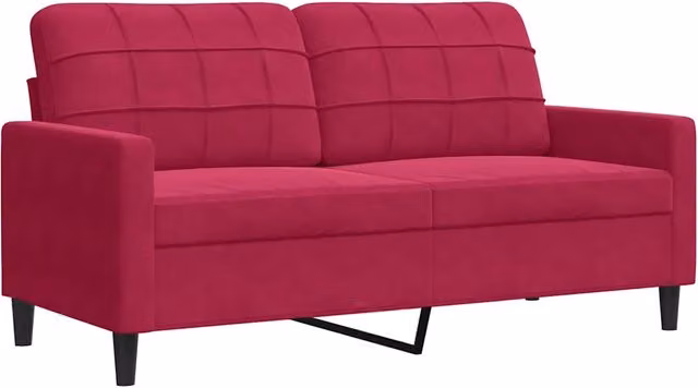 Divano | Divano da soggiorno | Sofa a 2 Posti Rosso Vino 140 cm in Velluto