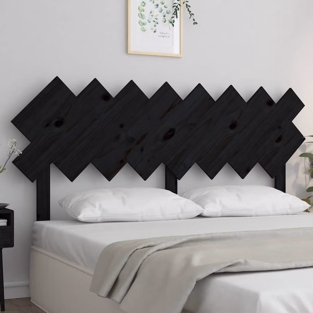 Testiera per Letto vidaXL in Legno Massello di Pino Nero L: 159,5 cm, P: 3 cm, H: 80,5 cm