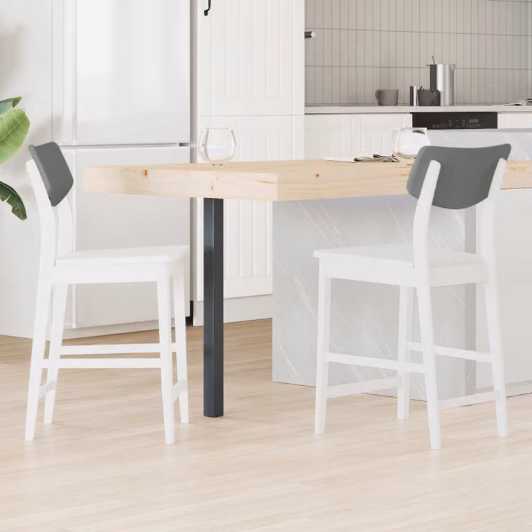 Set di 2 sedie da pranzo vidaXL in legno di gomma bianco moderno L/P/H: 48 x 49 x 95 cm