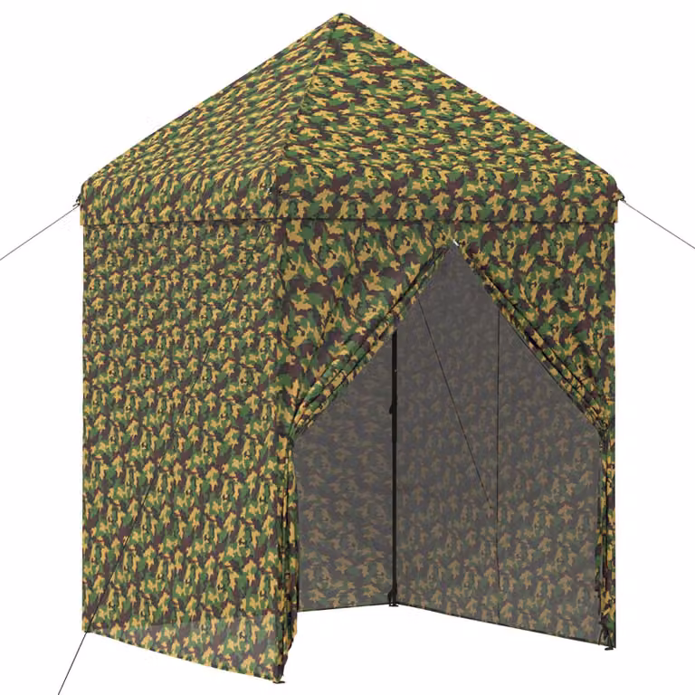 Tenda con 4 pareti, dimensioni 2,9 x 2,9 metri, mimetica militare