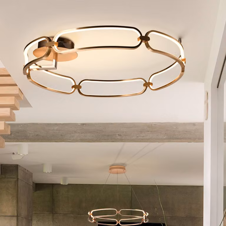 Schuller Valencia Plafoniera a LED Colette, Ottone / Oro, Soggiorno / Sala da pranzo, Alluminio, Moderno, Plafoniera LED