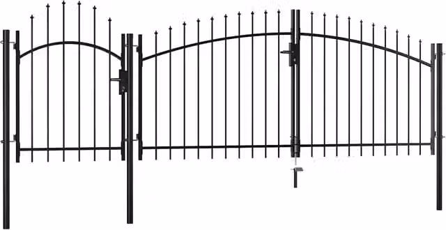 Cancello da Giardino Woerden in Acciaio 1x4 m Nero 144362