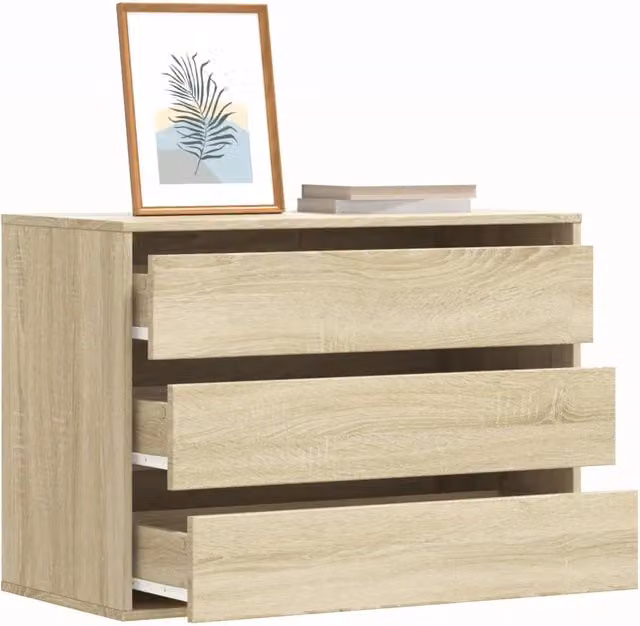 Cassettiera Angolare vidaXL in Legno Multistrato, Colore Marrone e Beige, L 80 cm, P 41 cm, H 58 cm