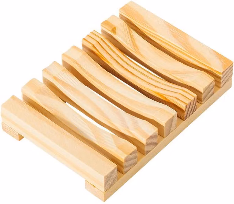 Azomor Portasapone in legno per il bagno