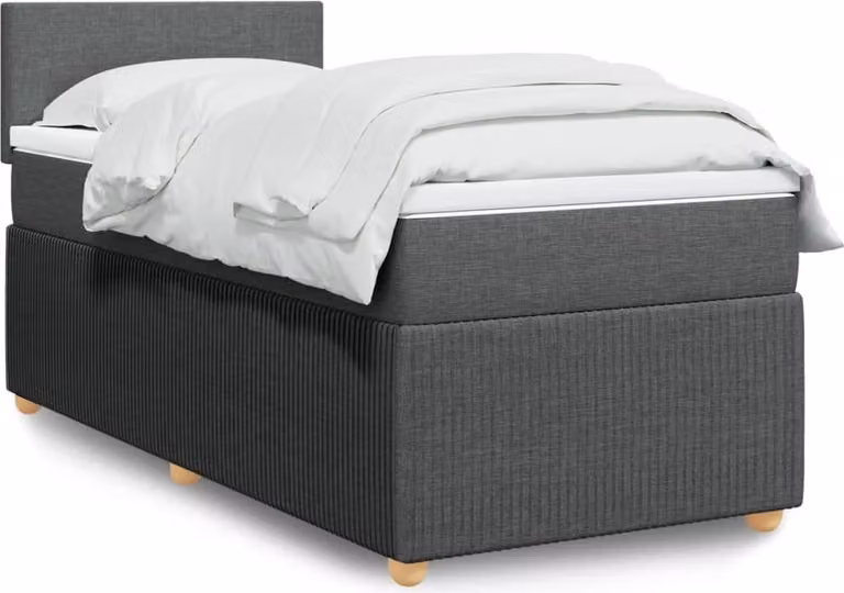 Maison Exclusive - Letto boxspring con materasso grigio scuro 90x200 cm tessuto