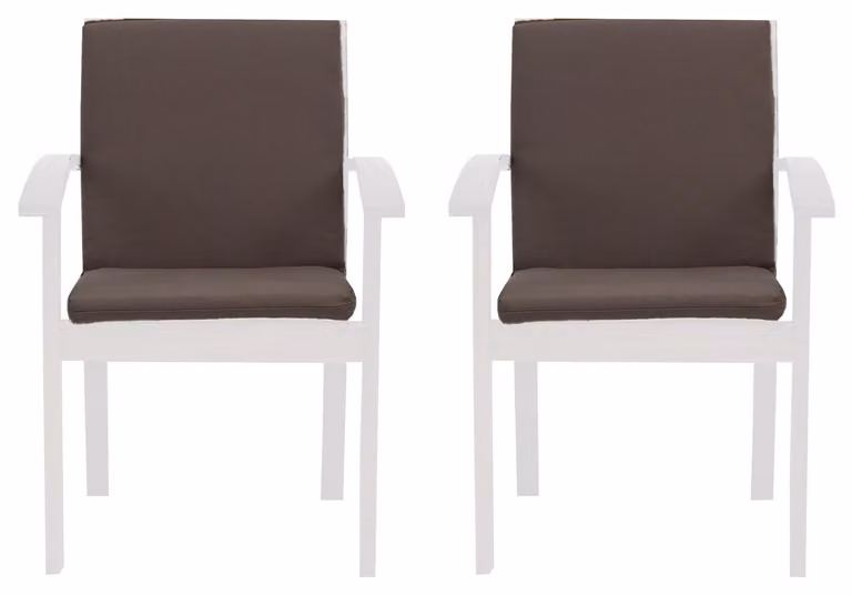 Set 2 Cuscini per Sedia da Giardino 90x45x5 cm in Poliacrilico Allegro Taupe