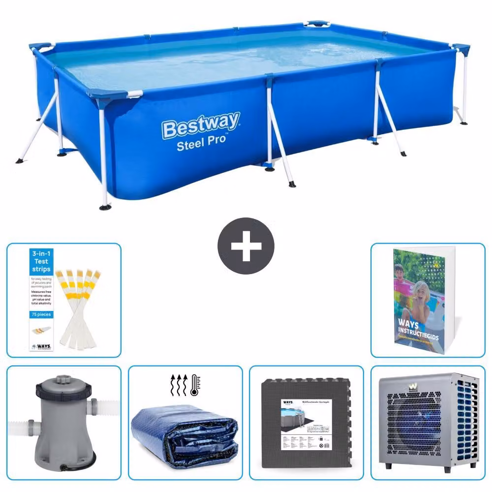 Bestway Steel Pro, piscina rettangolare - 300x201x66 cm - 5 pezzi, modello S190
