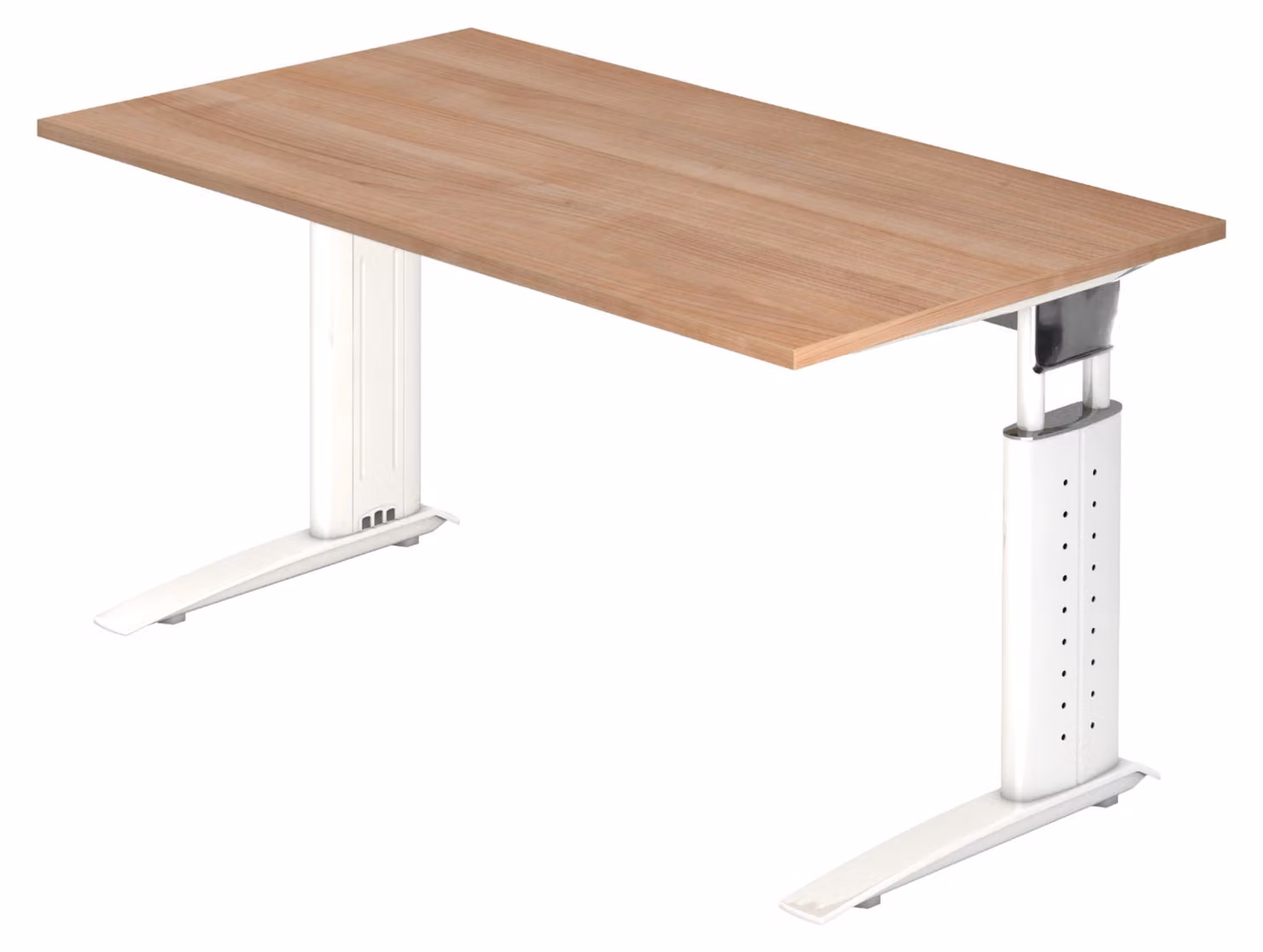 Scrivania bümö Serie U - Finitura: noce, struttura: bianco, dimensioni: 140 x 80 cm