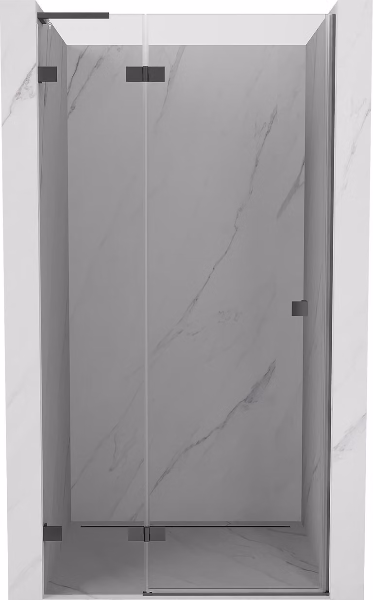 Mexen Lunar L porta doccia a battente sinistra 75 cm, trasparente, gun metal - 834L-075-000-95-00-L
