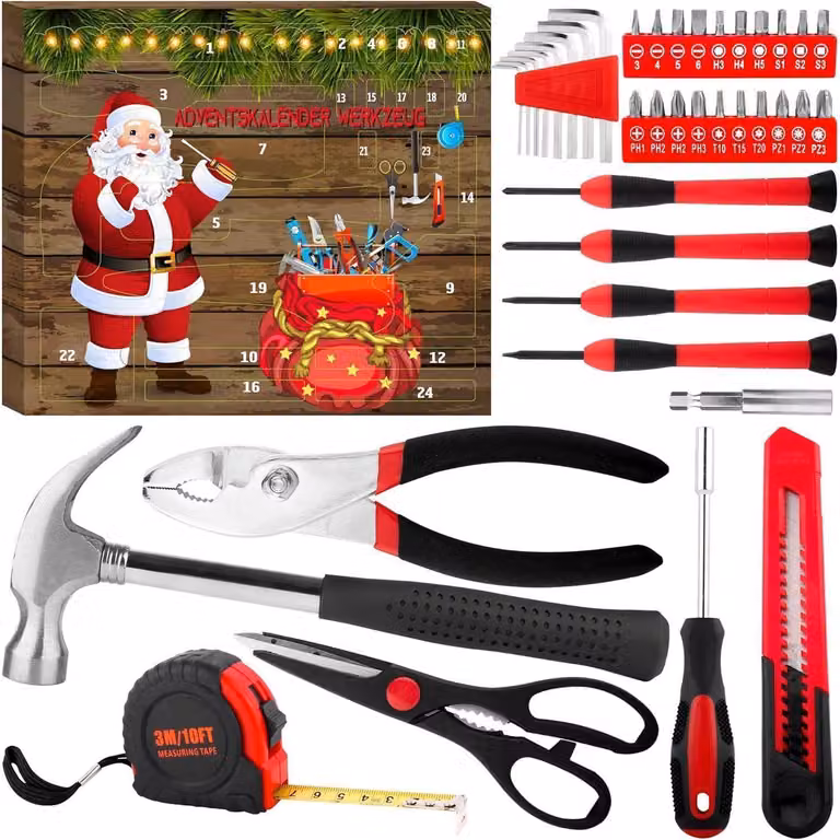 Strumenti del calendario dell'Avvento 2024 Uomo Calendario di Natale Uomo