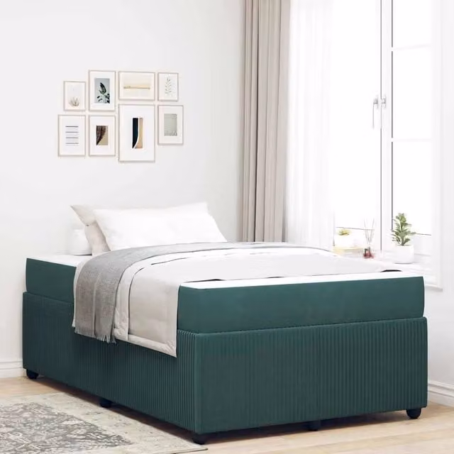 Struttura del letto-Giroletto Verde Scuro 120 x 200 cm Tessuto 111274