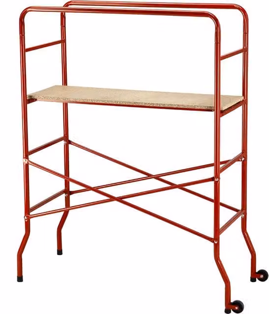 Mini Ponteggio Trabattello Scala con Ruote Ranieri, Colore Rosso, Portata max 100 Kg