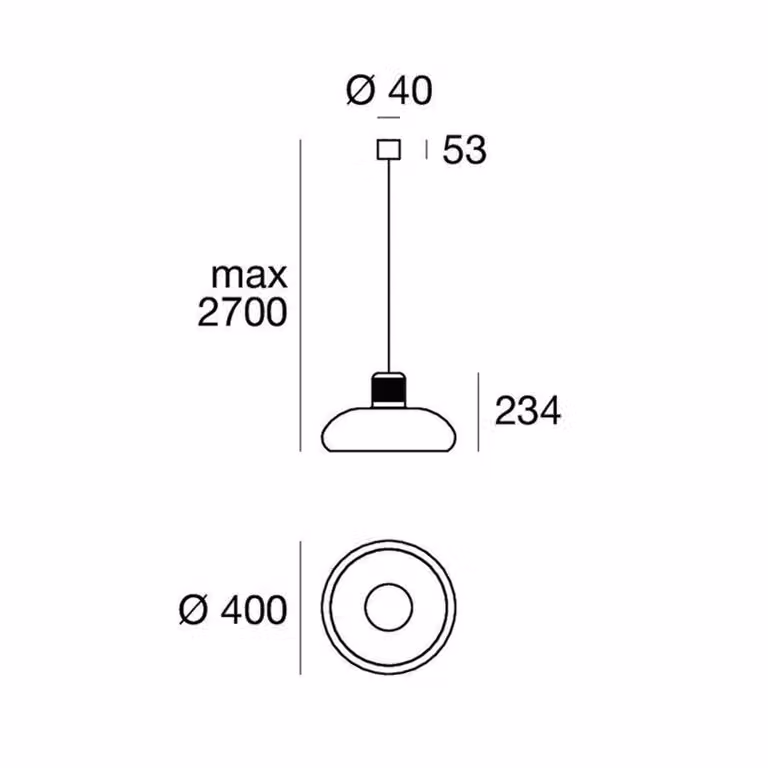 Stilnovo Lampada a sospensione Trepiù, dimmerabile, Bianco / Opale, Soggiorno / Sala da pranzo, Alluminio, Design, Lampada a sospensione