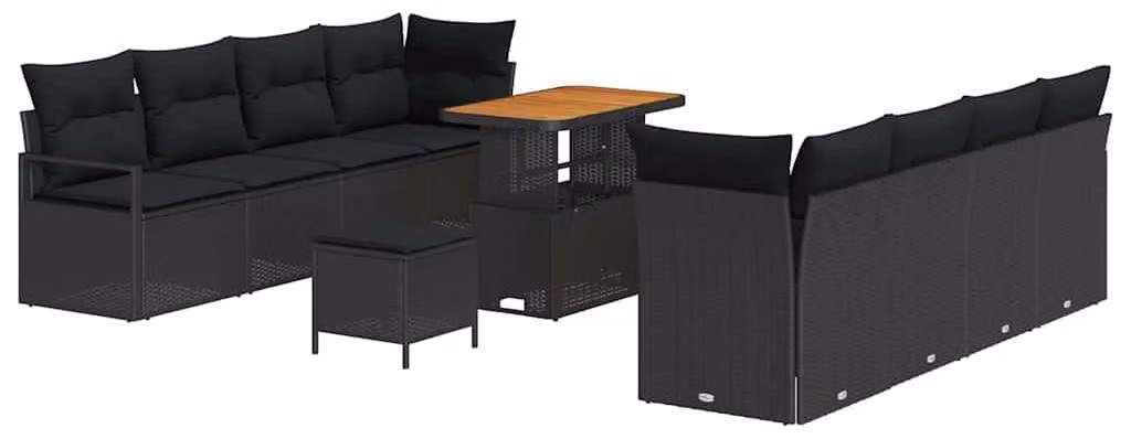 Divano da esterno – Set da esterno – Panchina da giardino – Divano da esterno – Materiale effetto rattan – 8 posti – Resistente agli agenti atmosferici