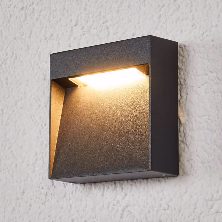 Applique da esterni a LED Dijora Lucande, Nero, Alluminio, Moderno, Applique LED da esterni